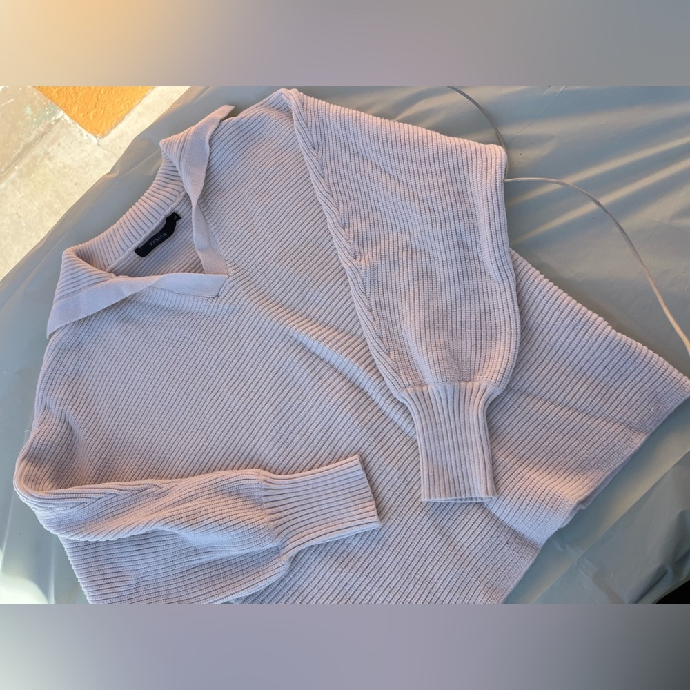 Zesica Cream Ribbed Sweater
